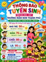 Thông Báo chiêu sinh năm học 2026-2027